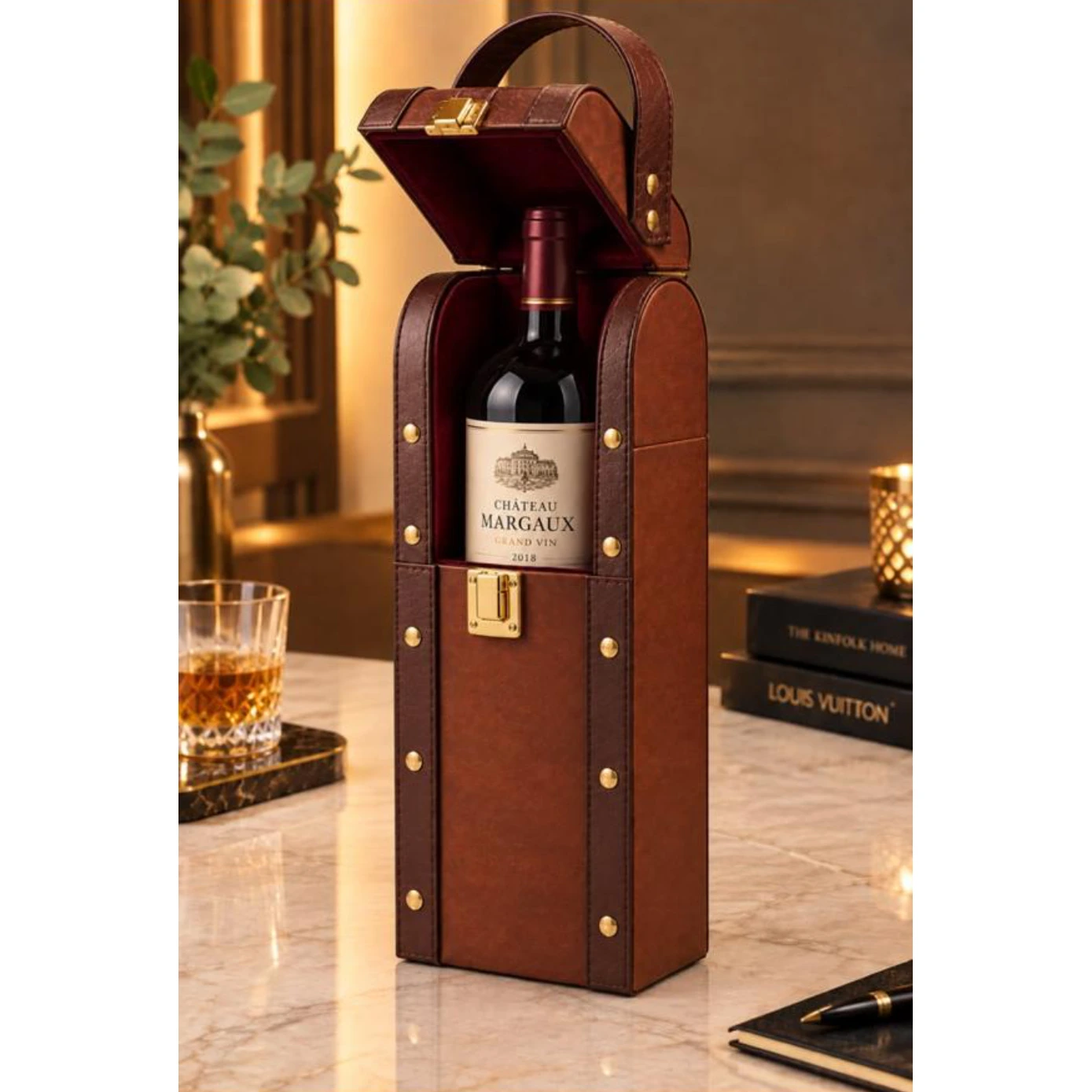 Heritage Leather Wine Case