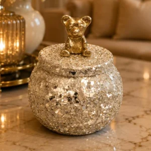 The Gilded Teddy Mosaic Jar