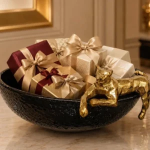 The Midnight Panther Luxury Centerpiece Bowl