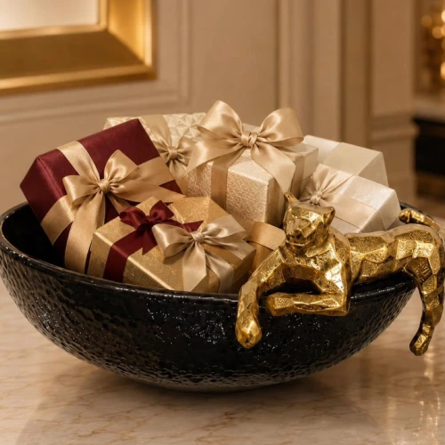 The Midnight Panther Luxury Centerpiece Bowl