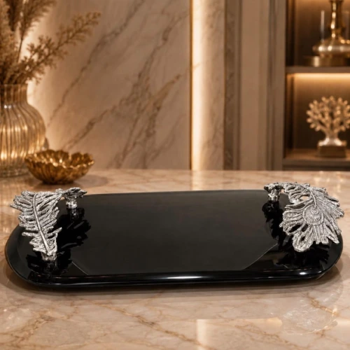The Onyx & Silver Plume Tray