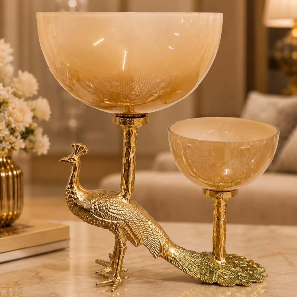 The Imperial Two-Tier Peacock Centerpiece