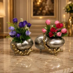 The Gilded Branch Pebble Vase (Set of Two)